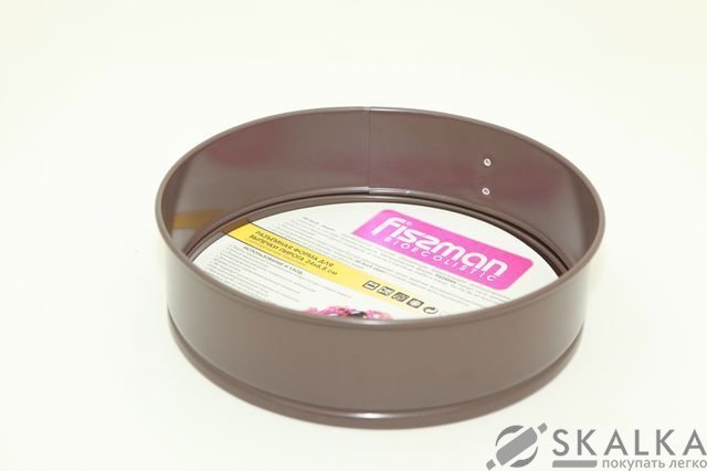 На фото Разъемная форма для выпечки пирога 24x6,8 см (углеродистая сталь с антипригарным покрытием)