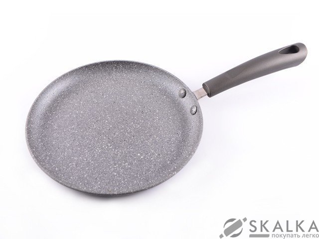 На фото Сковорода для блинов GREY STONE 23x2 см с мраморным антипригарным покрытием (AL-4976.23)