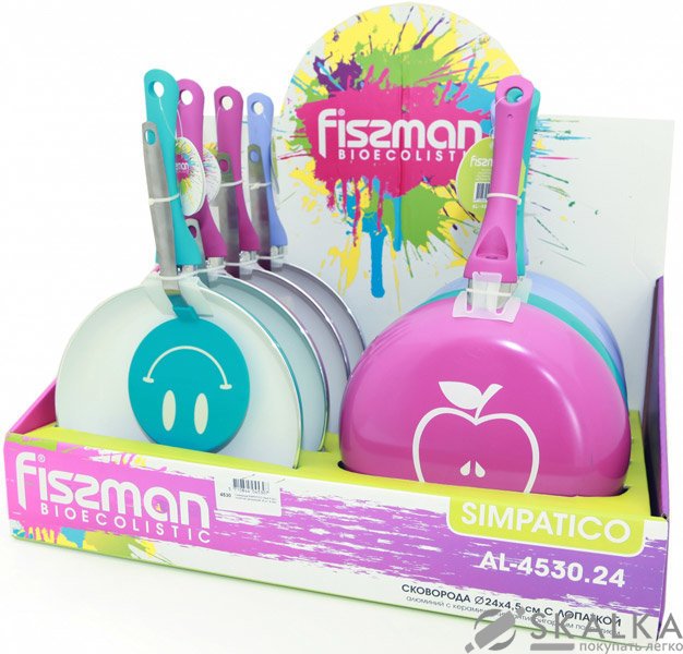 Сковорода FISSMAN SIMPATICO 24 см с лопаткой (AL-4530.24) На фото Сковорода FISSMAN SIMPATICO 24 см с лопаткой (AL-4530.24)