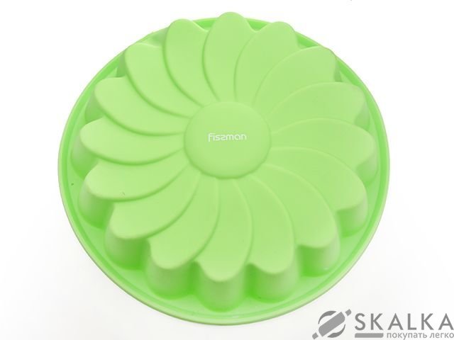 На фото Форма для выпечки РОМАШКА 22x4 см, цвет ЗЕЛЕНЫЙ ЧАЙ (силикон)