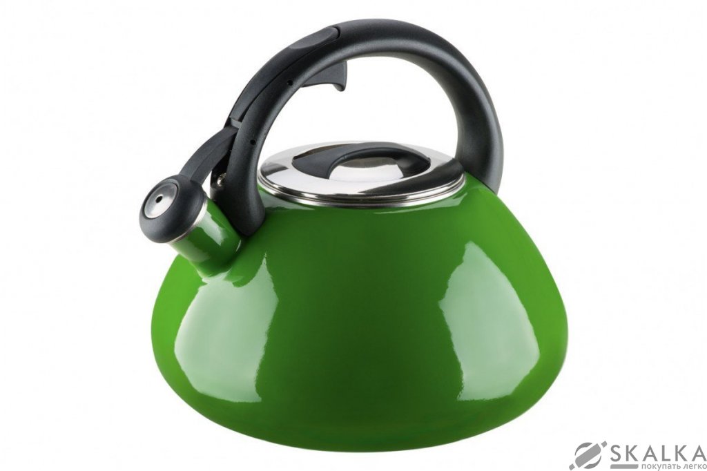 На фото Эмалированный чайник Colorito Verde Bollitore collection, 2,6 л (88626)