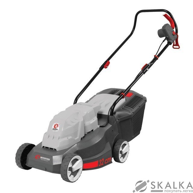 На фото Газонокосилка электрическая Intertool 1000Вт, ширина 320мм (DT-2261)