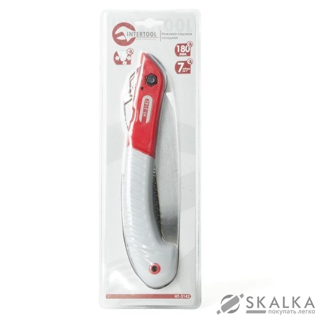 На фото Ножовка садовая Intertool складная 180мм, 7зуб*1", тройная заточка (HT-3142)
