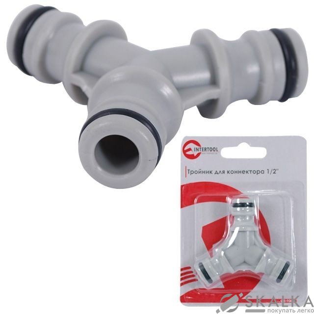 Тройник Intertool для конектора 1/2" (GE-1003) На фото Тройник Intertool для конектора 1/2" (GE-1003)
