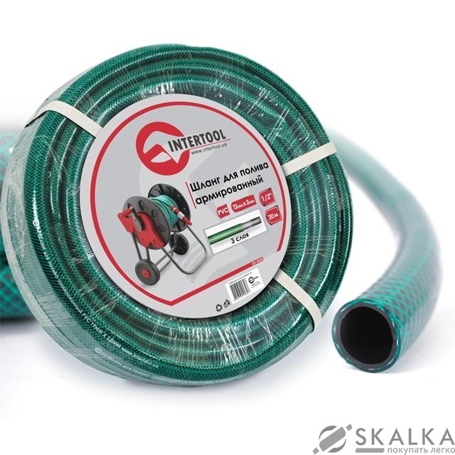Шланг Intertool для полива 3-х слойный 1/2", 20м, армированный PVC (GE-4023) На фото Шланг Intertool для полива 3-х слойный 1/2", 20м, армированный PVC (GE-4023)
