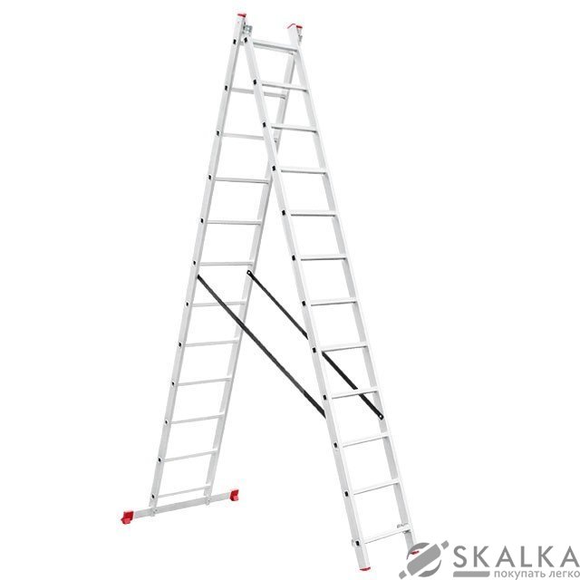 Лестница алюминиевая Intertool 2-х секционная 2*12ступ. 5.93м (LT-0212) На фото Лестница алюминиевая Intertool 2-х секционная 2*12ступ. 5.93м (LT-0212)
