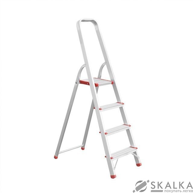 На фото Стремянка алюминиевая Intertool 4 ступени, высота 850мм (LT-1004)