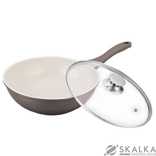 На фото Wok Maestrо Cast с крышкой 28 см (MR-4828)