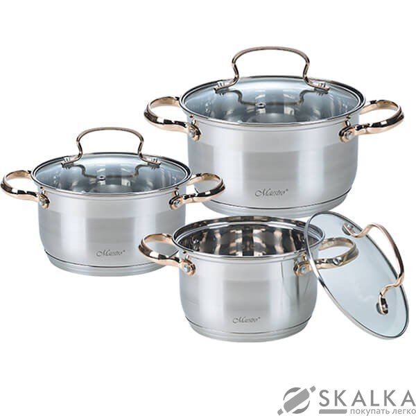 Набор посуды Maestro зол. из 6 предметов (MR-3516-6М) На фото Набор посуды Maestro зол. из 6 предметов (MR-3516-6М)