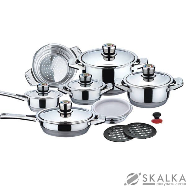 Набор посуды Maestro мет.кр. из 16 предметов (MR-3504) На фото Набор посуды Maestro мет.кр. из 16 предметов (MR-3504)