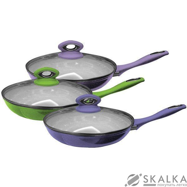 Сковорода Maestro Ceramic с крышкой 28 см фиолетовая (MR-1210-28) На фото Сковорода Maestro Ceramic с крышкой 28 см фиолетовая (MR-1210-28)