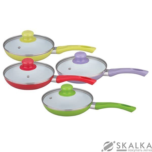 Сковорода Maestro Rainbow с крышкой 24см красная (MR-1201-24) На фото Сковорода Maestro Rainbow с крышкой 24см красная (MR-1201-24)