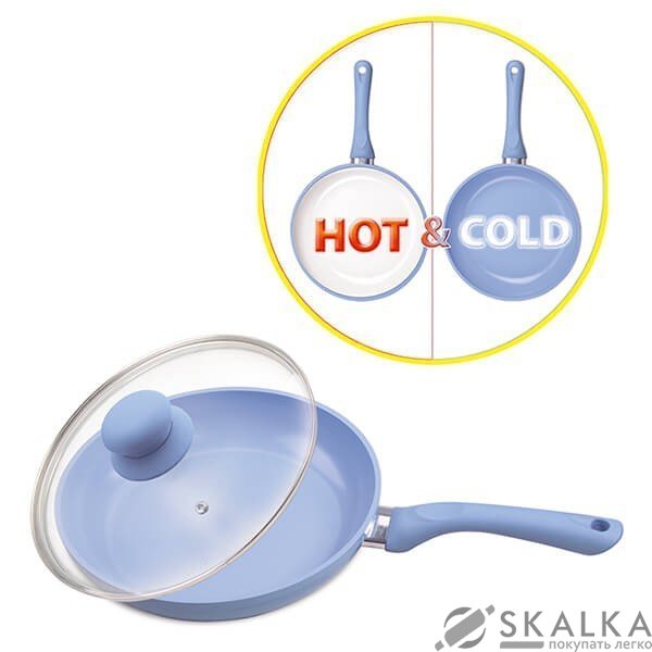 На фото Сковорода Maestro с крышкой 24 см индикация нагрева (MR-1224-24)