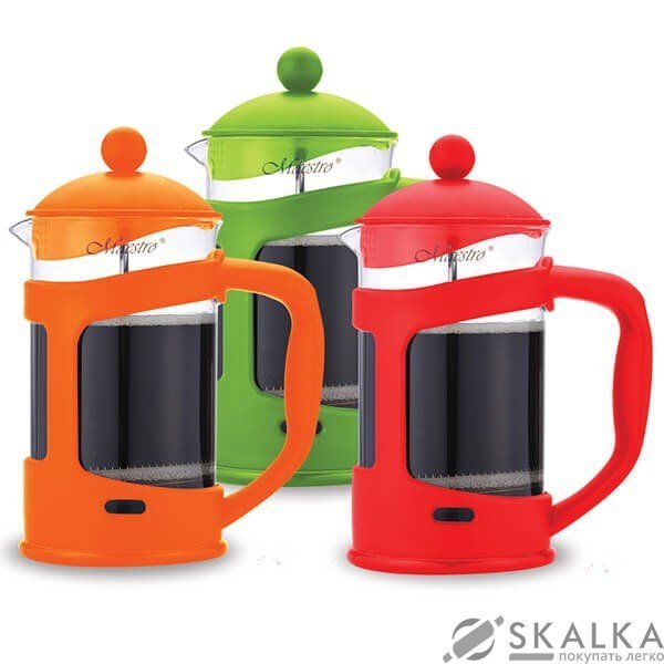 Френч-пресс Maestro 1000 мл красный (MR1665-1000) На фото Френч-пресс Maestro 1000 мл красный (MR1665-1000)