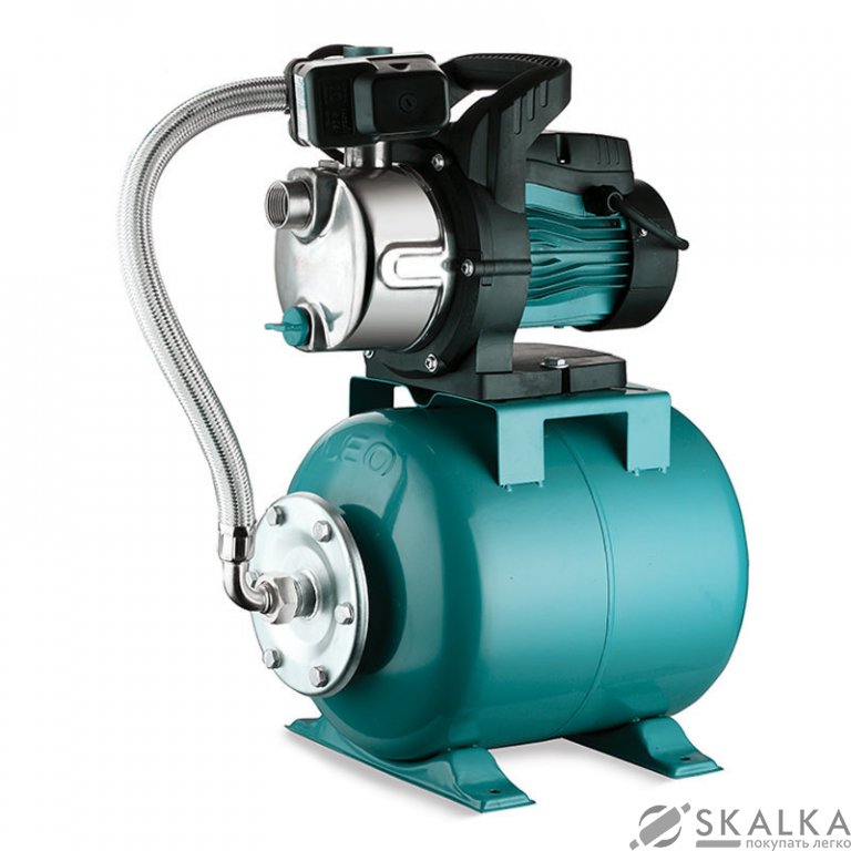 На фото Cтанция водоснабжения Leo 0.8кВт Hmax 40м Qmax 60л/мин (776252)