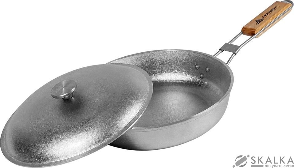 На фото Сковорода походная с ручкой Силумин (БС26)