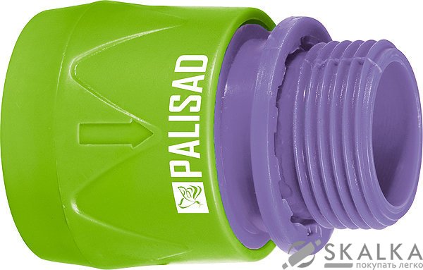 На фото Соединитель PALISAD пластмассовый быстросъемный, внешняя резьба 3/4" (66175)