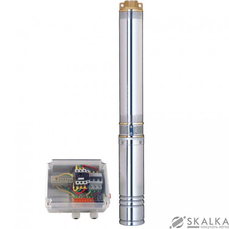 На фото Насос скважинный Aquatica (DONGYIN) 380В 7.5кВт H 143(85)м Q 380(265)л/мин Ø102мм (7771883)