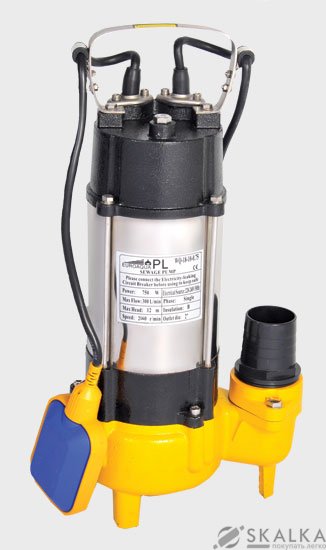 На фото Канализационный насос Euroaqua с режущим механизмом (WQ10-18-0.75QG)