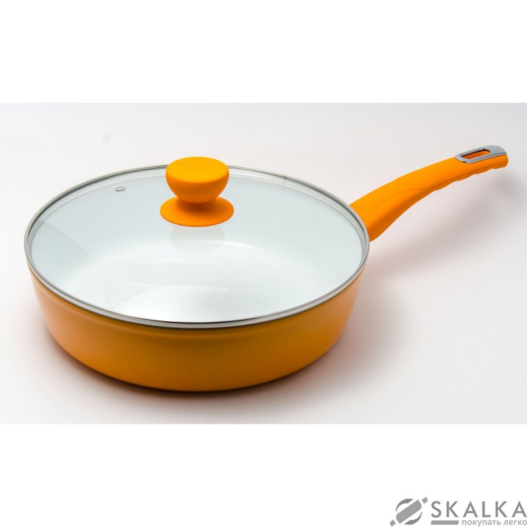 Сотейник Maestro Ceramic с крышкой 28 см оранжевая (MR-1223-28) На фото Сотейник Maestro Ceramic с крышкой 28 см оранжевая (MR-1223-28)