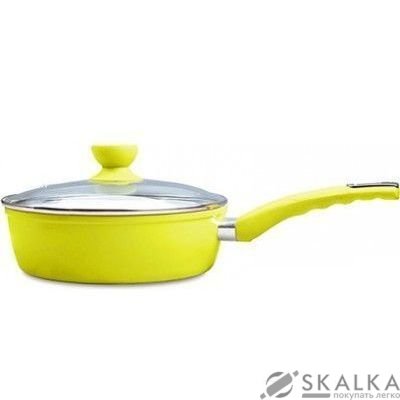 На фото Сотейник Maestro Ceramic с крышкой 25 см зеленая (MR-1223-24)