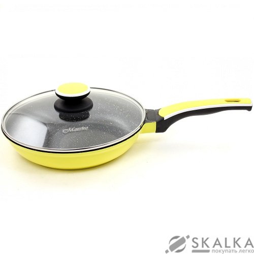 Сковорода Maestro Ceramic с крышкой 26 см желтая (MR-1220-26) На фото Сковорода Maestro Ceramic с крышкой 26 см желтая (MR-1220-26)