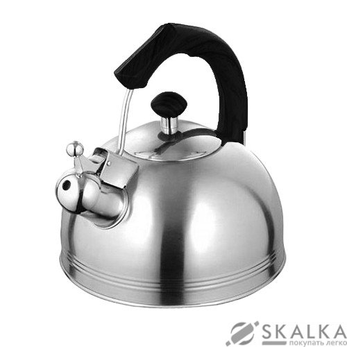 На фото Чайник Maestro Rainbow со свистком 3 л стальной с черной ручкой (MR-1307)