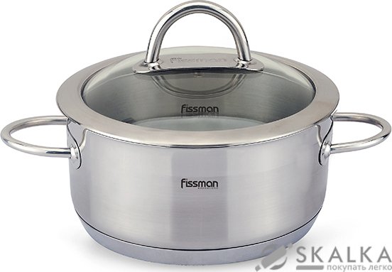 Кастрюля Fissman Benjamin 1.8 л со стеклянной крышкой (SS-5421.16) На фото Кастрюля Fissman Benjamin 1.8 л со стеклянной крышкой (SS-5421.16)