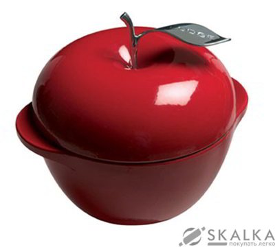 Кастрюля Lodge Cast Iron в форме яблока чугунная RED (E3AP40) На фото Кастрюля Lodge Cast Iron в форме яблока чугунная RED (E3AP40)
