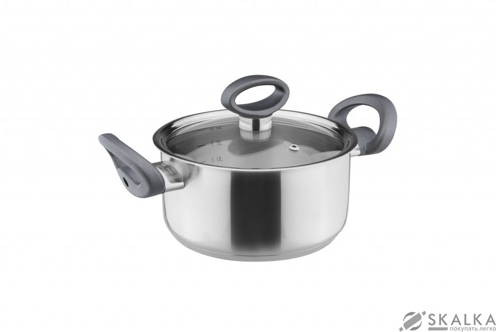 На фото Кастрюля Vinzer с крышкой 18 cм / 2.2 л Delight series (89053)