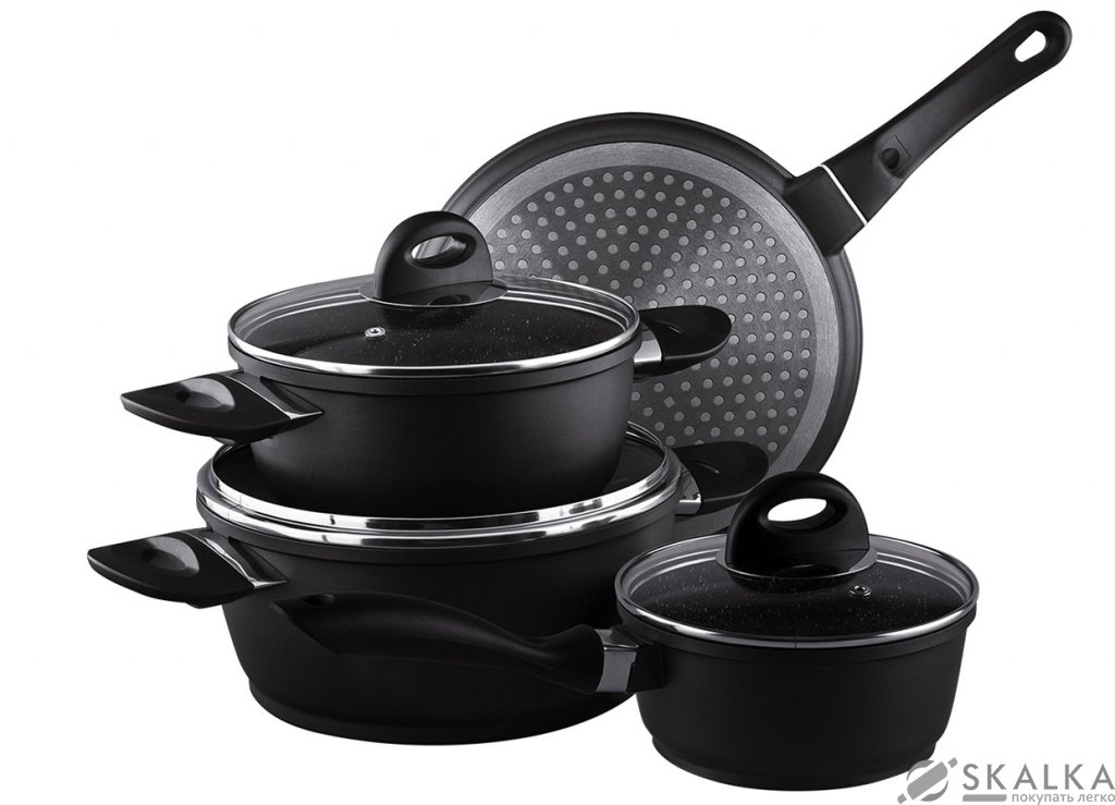 На фото Набор посуды Granchio Marmo Induction collection (88012)