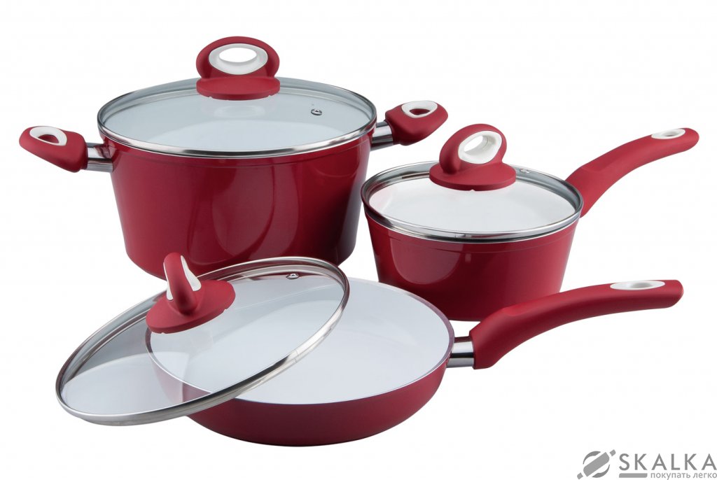 На фото Набор посуды Vinzer "Colorit" EcoCeramic Induction line (89459)