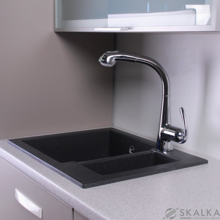 Кухонная мойка Fancy Marble (Буль-Буль) АRIZONA 600х500x215 светло-черная (105067004) На фото Кухонная мойка Fancy Marble (Буль-Буль) АRIZONA 600х500x215 светло-черная (105067004)
