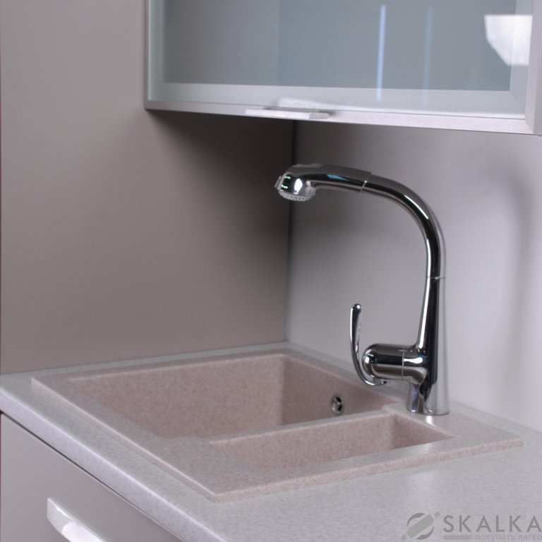 На фото Кухонная мойка Fancy Marble (Буль-Буль) АRIZONA 600х500x215 песочная(105067001)