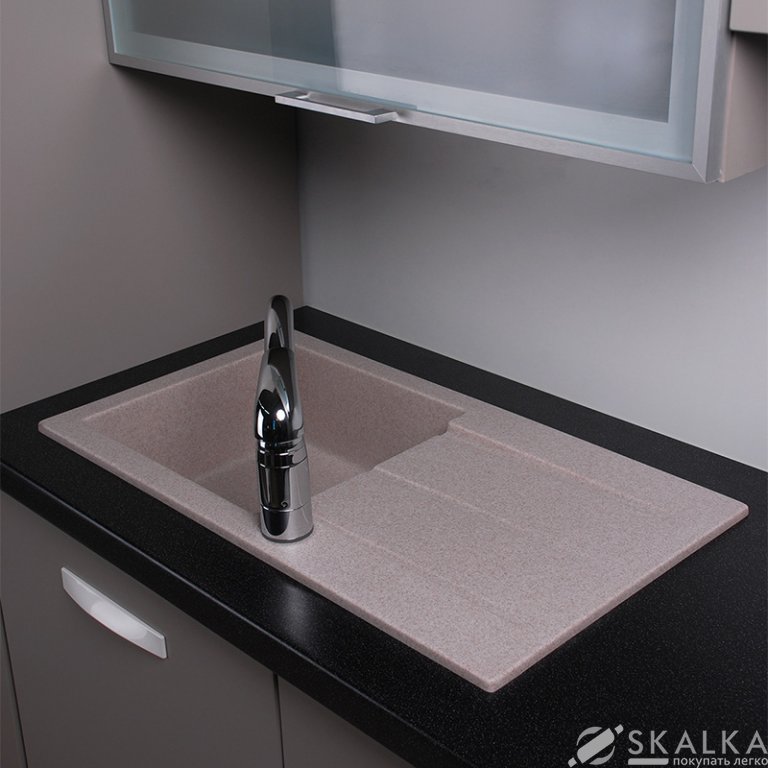 На фото Кухонная мойка Fancy Marble (Буль-Буль) TENNESSEE 770x430x230 песочная (106087001)