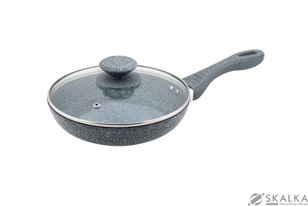 Сковорода Granchio с крышкой Pietra naturale induzione 20х5 см (88150) На фото Сковорода Granchio с крышкой Pietra naturale induzione 20х5 см (88150)