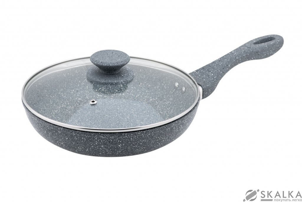 Сковорода Granchio Pietra naturale induzione с крышкой 26х5.5 см (88152) На фото Сковорода Granchio Pietra naturale induzione с крышкой 26х5.5 см (88152)