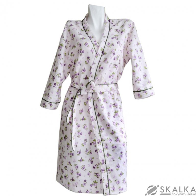 На фото Халат Прованс Пике Lilac Rose L/XL Вафельный (15058)