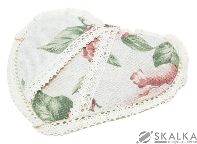 Прихватка Прованс Сердце Large pink rose с кружевом 18х18 см (.003710) На фото Прихватка Прованс Сердце Large pink rose с кружевом 18х18 см (.003710)