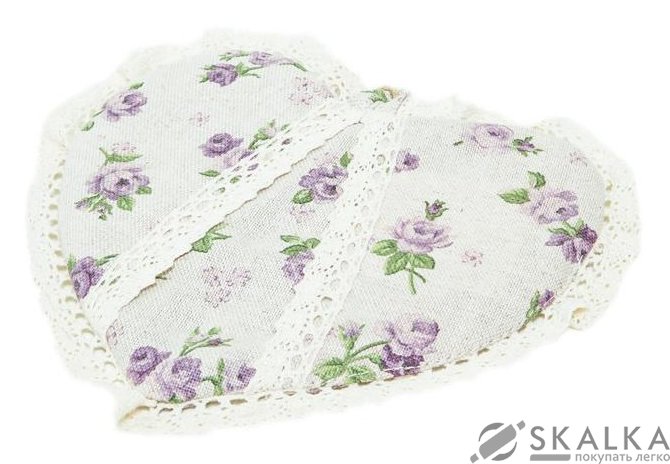 Прихватка Прованс Сердце Lilac Rose с кружевом 18х18 см (.003711) На фото Прихватка Прованс Сердце Lilac Rose с кружевом 18х18 см (.003711)