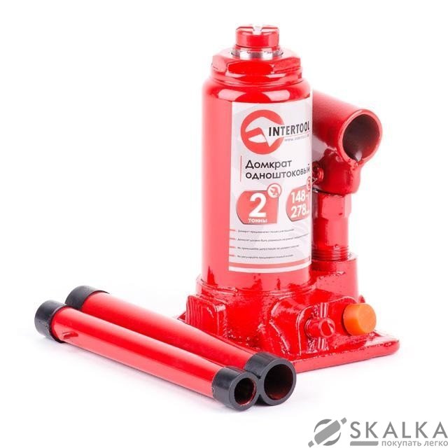 Домкрат бутылочный Intertool одноштоковый 2т (GT0021) На фото Домкрат бутылочный Intertool одноштоковый 2т (GT0021)