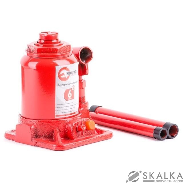 На фото Домкрат бутылочный Intertool 2-хштоковый 6т (GT0033)