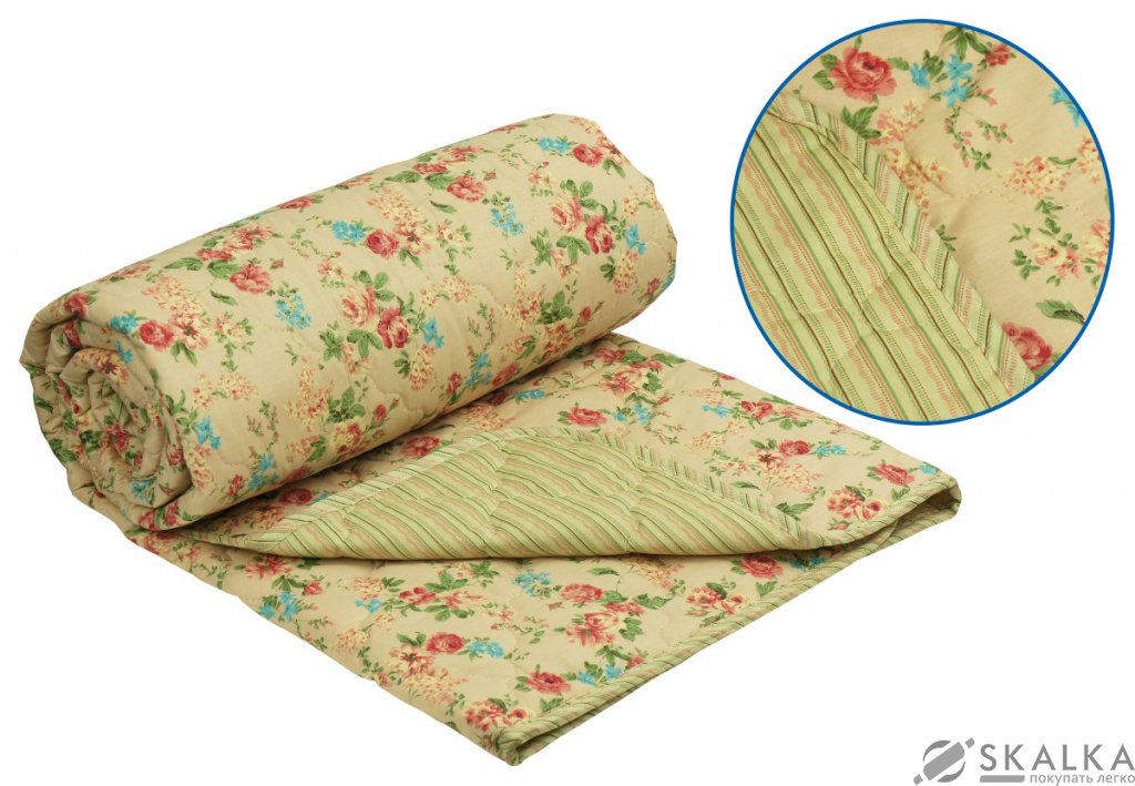 На фото Одеяло Руно Комфорт Шерсть 155x210 см Бежевое (317.115ШК English style)