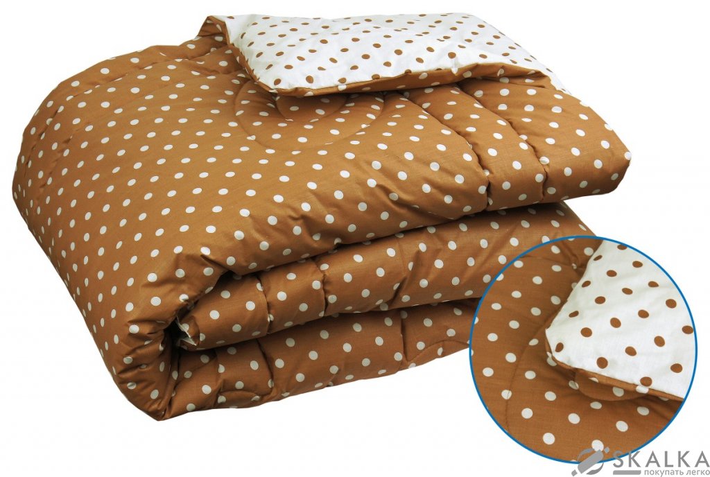 На фото Одеяло Руно Комфорт плюс Шерсть 140x205 см Коричневое (321.02ШК+У_Париж)