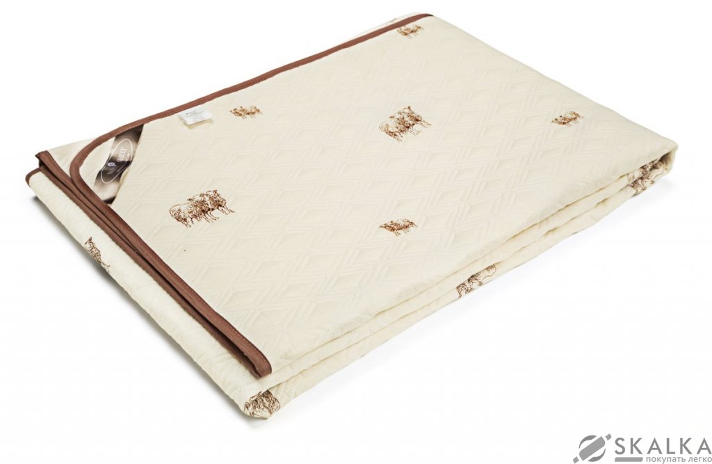 На фото Одеяло Руно Овечья шерсть 200x220 см Бежевое (322.02ШК.SHEEP)