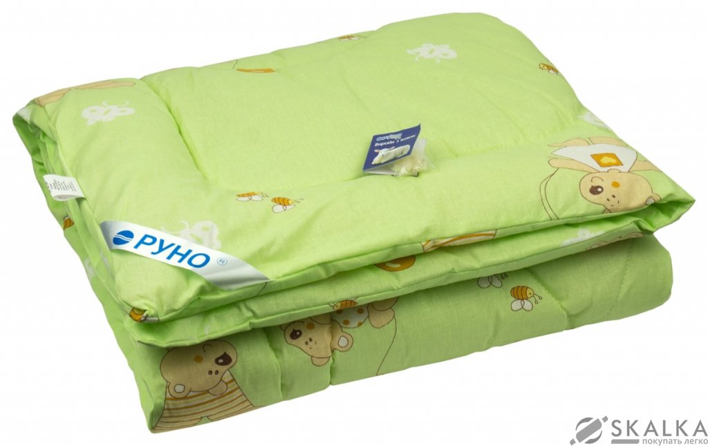 На фото Одеяло Руно Полиэстер 140x105 см Салатовое Мишка с шаром (320.02СЛУ_салатовий)