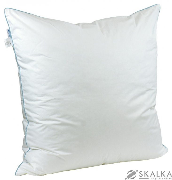 Подушка Руно Силикон 70x70 см Белая с голубым кантом (313.11СЛУ) На фото Подушка Руно Силикон 70x70 см Белая с голубым кантом (313.11СЛУ)