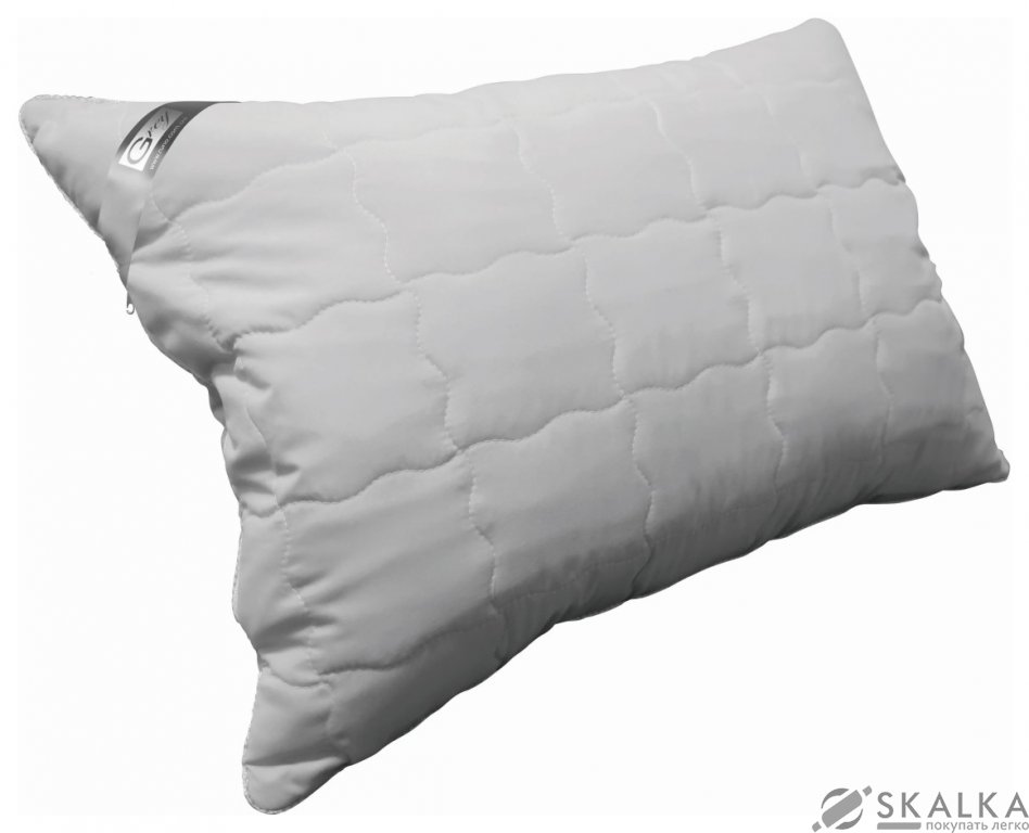 На фото Подушка Руно Силикон 50x70 см Серая с серебряным кантом (310.52GREY)
