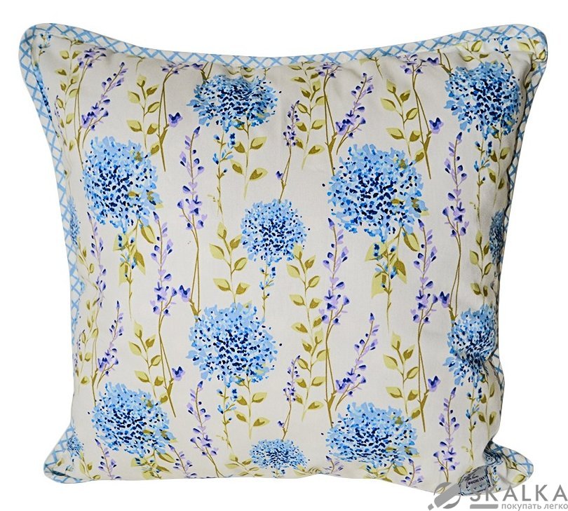 На фото Подушка декоративная Прованс by Andre Tan 45х45 см Голубая клетка (.000177)