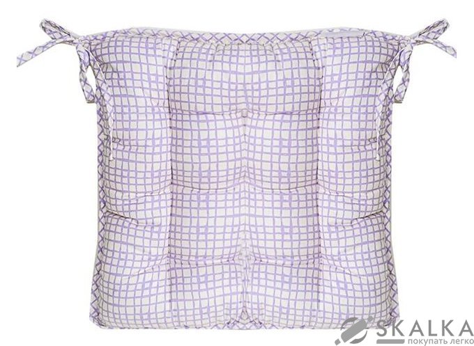 На фото Подушка для стула Прованс by Andre Tan 40x40 см Сиреневая клетка (.000182)